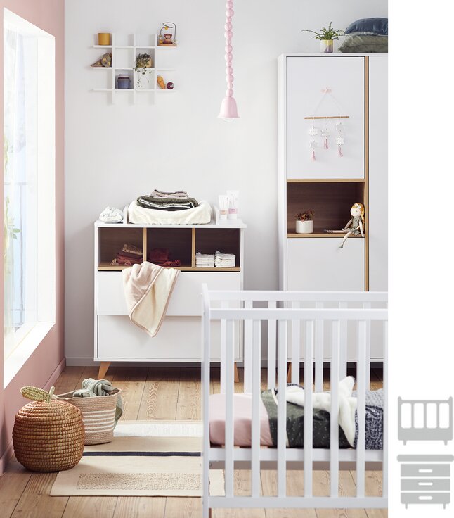 Quax 2-delige babykamer (bed + commode) Loft
