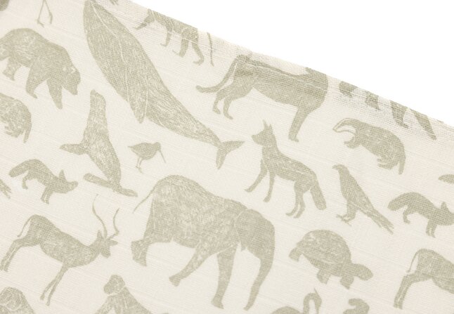 Jollein Tetradoek Animals Olive Green - 3 stuks