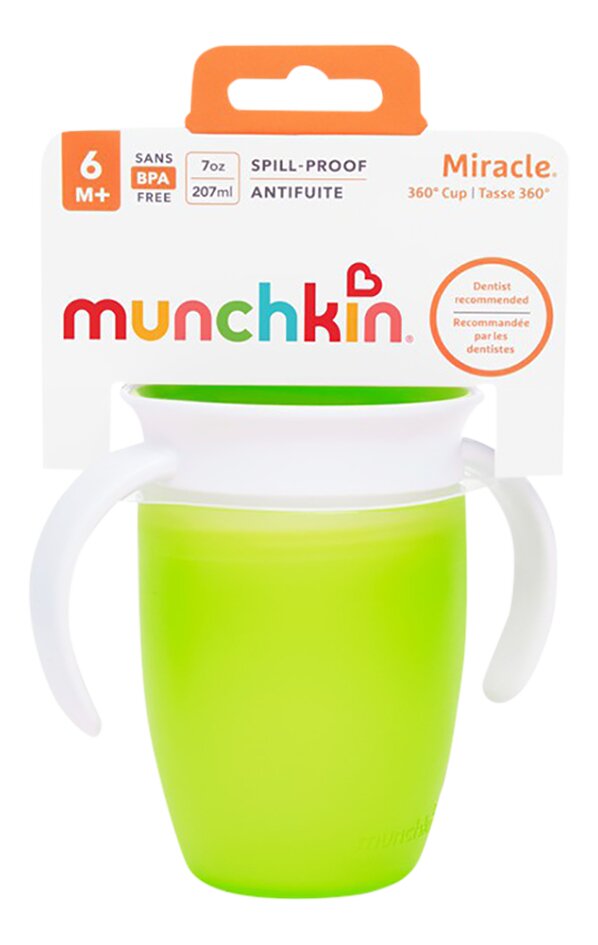 Munchkin Oefenbeker Miracle 360°  207 ml groen