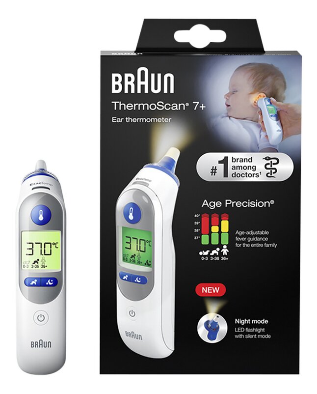 Braun Infrarood koortsthermometer ThermoScan 7+ met Age Precision