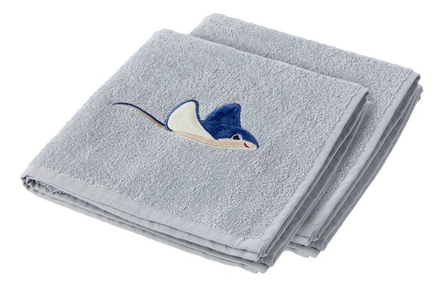 Dreambee Handdoek Billie rog grijs B 50 x L 100 cm - 2 stuks