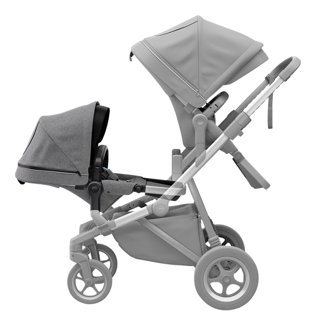 Thule Extra zitje voor duokinderwagen Sleek Grey Melange