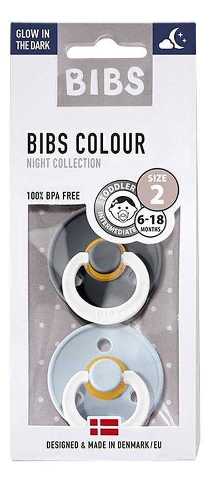 Bibs Fopspeen + 6 maanden Night Iron/Baby Blue