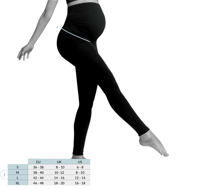 Carriwell Legging Black met ingeweven ondersteuning en naadloos buik