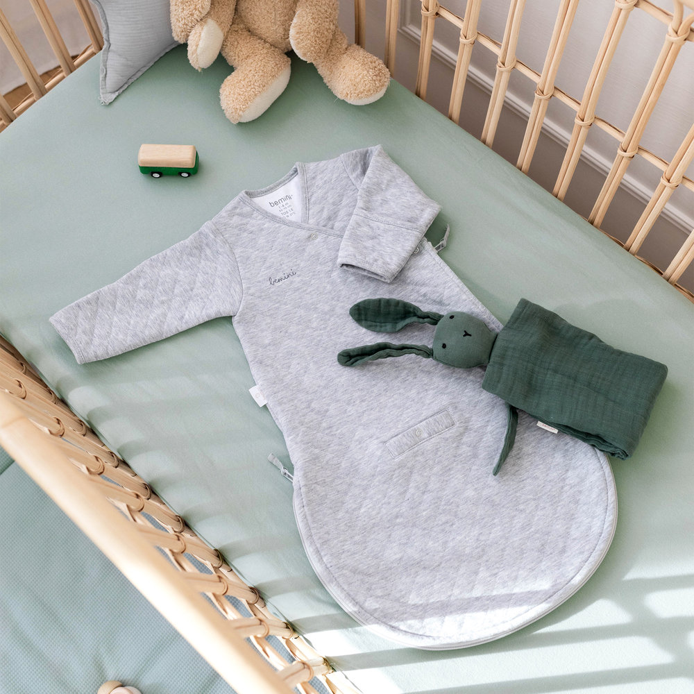 Bemini slaapzak 1-4m (70cm) Pady quilted jersey grijs QUILT 95,Tog1,5