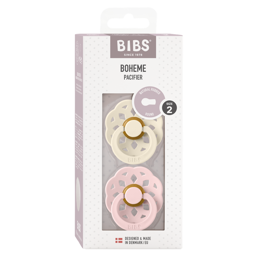 Bibs Fopspeen stage 2 per 2 Ivory/Blossom