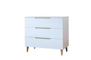 Pericles Chambre de bébé 3 pièces (lit 140 x 70 cm + commode + armoire 3 portes) Boho White