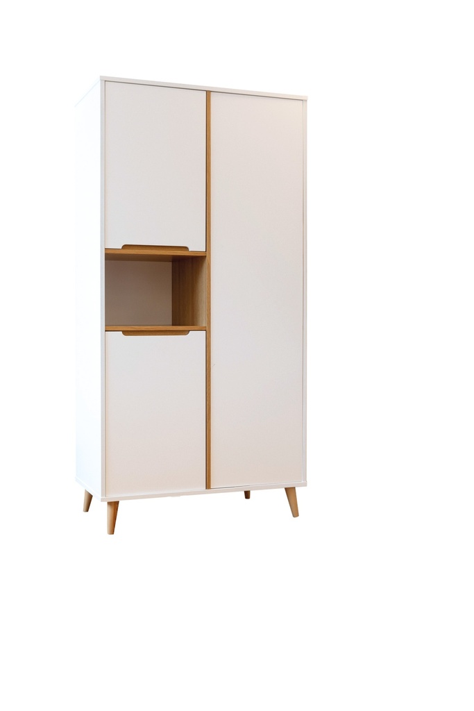 Pericles Chambre de bébé 3 pièces (lit 140 x 70 cm + commode + armoire 3 portes) Boho White