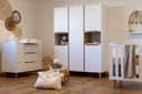 Pericles Chambre de bébé 3 pièces (lit 140 x 70 cm + commode + armoire 3 portes) Boho White