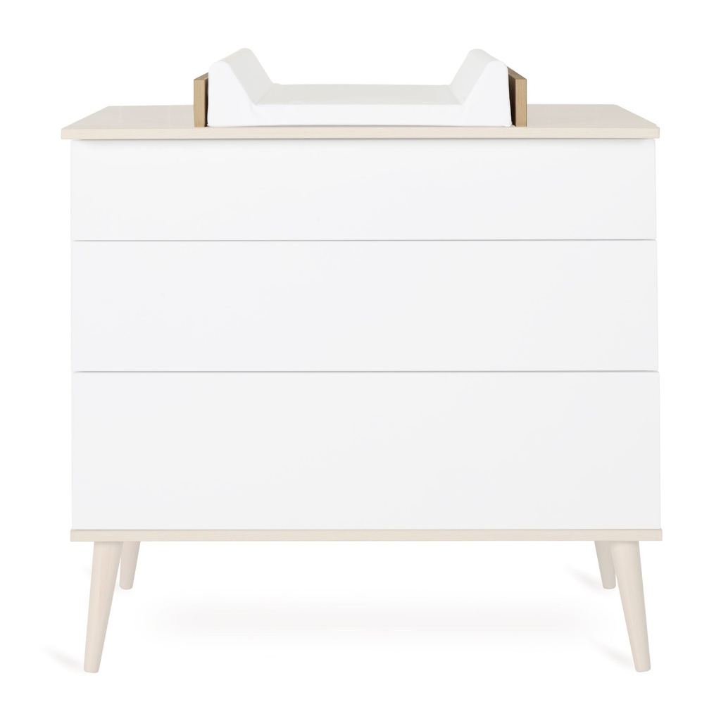 Quax Chambre de bébé 2 pièces (lit L 120 x Lg 60 cm + commode)  Flow White