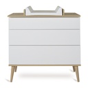 Quax Chambre de bébé 2 pièces (lit L 120 x Lg 60 cm + commode)  Flow White