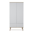 Quax Chambre de bébé 3 pièces (lit L 120 x Lg 60 cm+ commode + armoire 2 portes) Flow White