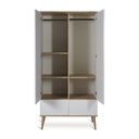 Quax Chambre de bébé 3 pièces (lit évolutif L 140 x Lg 70 cm + commode + armoire 2 portes) Flow White