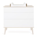 Quax Chambre de bébé 3 pièces (lit L 120 x Lg 60 cm + commode + armoire 3 portes) Flow White