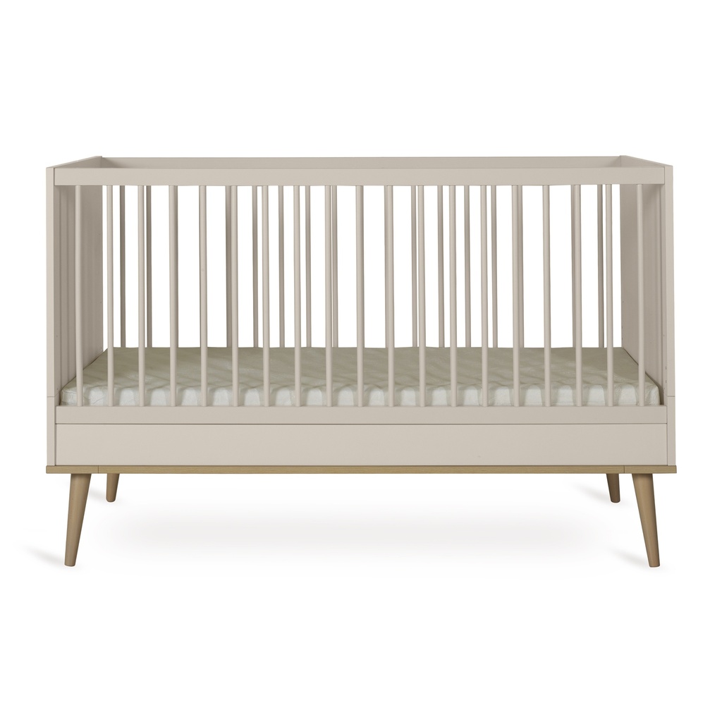 Quax Chambre de bébé 3 pièces (lit évolutif L 140 x Lg 70 cm + commode + armoire 2 portes) Flow Clay