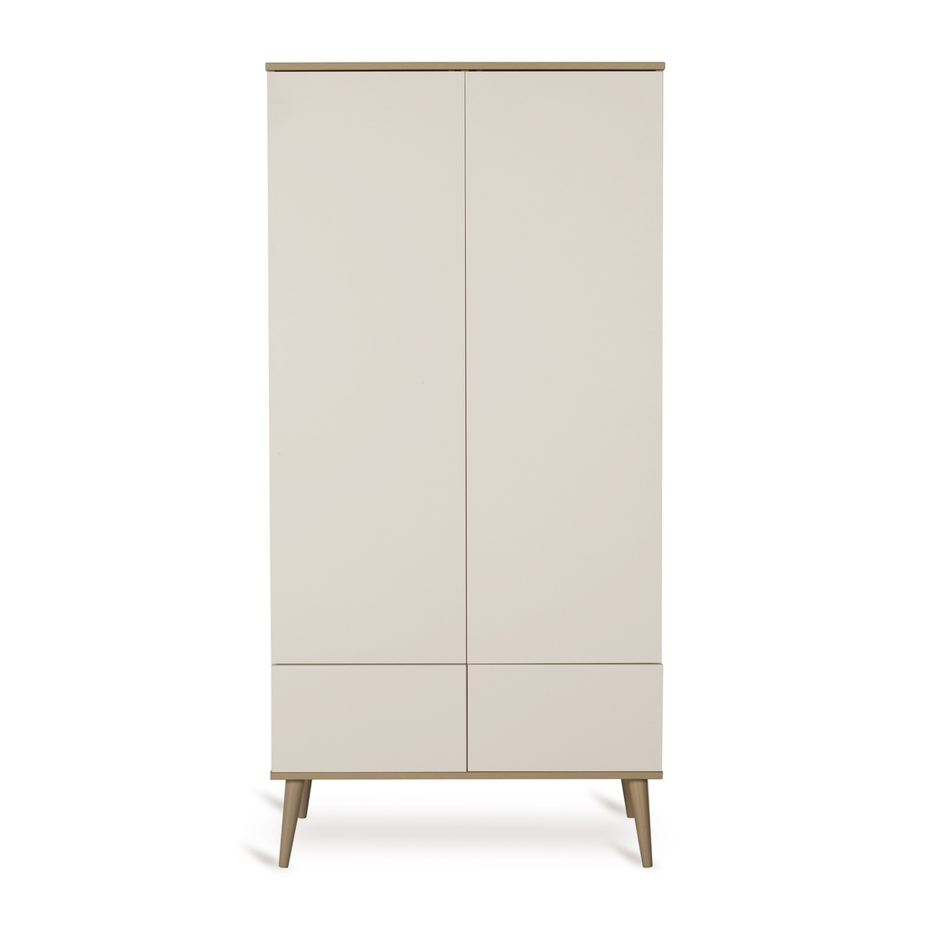 Quax Chambre de bébé 3 pièces (lit évolutif L 140 x Lg 70 cm + commode + armoire 2 portes) Flow Clay