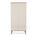 Quax Chambre de bébé 3 pièces (lit évolutif L 140 x Lg 70 cm + commode + armoire 2 portes) Flow Clay