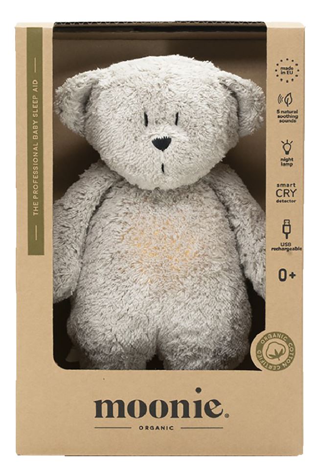 Moonie Peluche lumineuse avec sons The Humming Bear Gray 28 cm