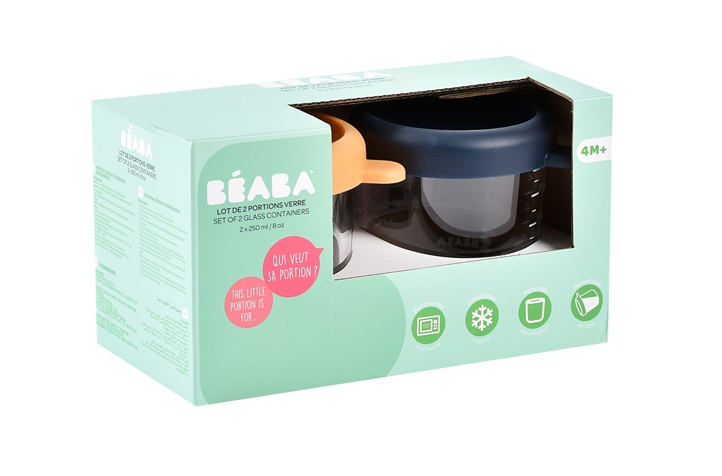 Béaba Pot de conservation Honey / Blue - 2 pièces