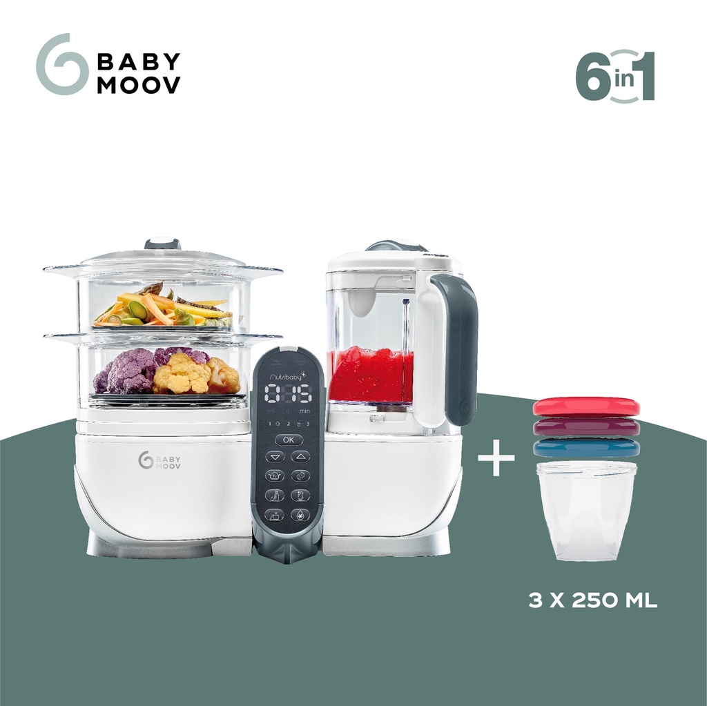 Babymoov Cuiseur vapeur/mixeur/chauffe-biberon/stérilisateur Nutribaby + White