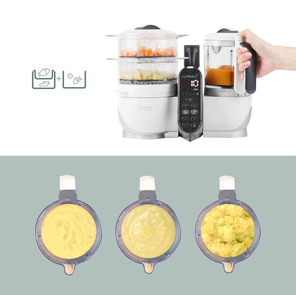 Babymoov Cuiseur vapeur/mixeur/chauffe-biberon/stérilisateur Nutribaby + White