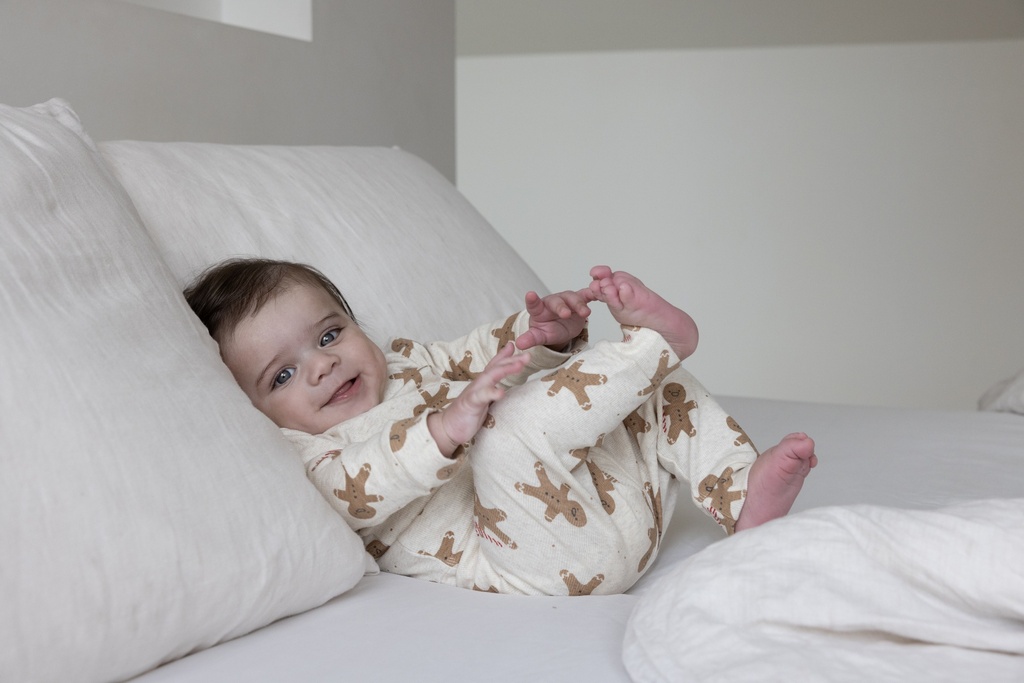pyjama 2-delig Casey Cookie kerst, Offwhite melange, Uniseks