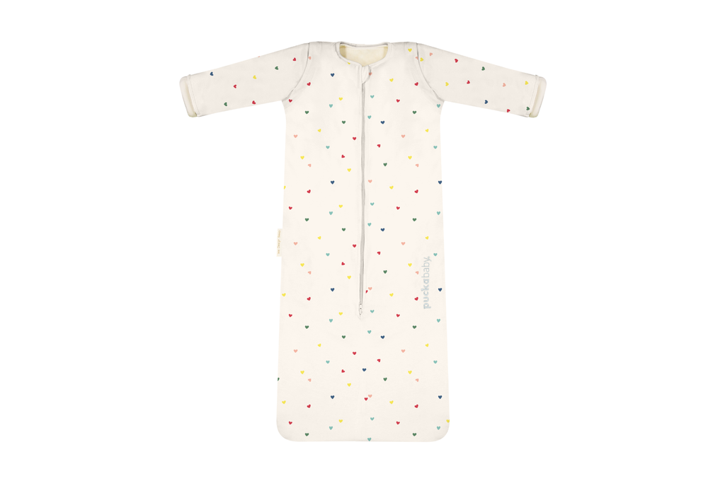 Baby/peuterslaapzak, 4 seizoenen, Hearts Confetti, 6m-2,5j, 70-100cm, TOG 0.25 - 2.5