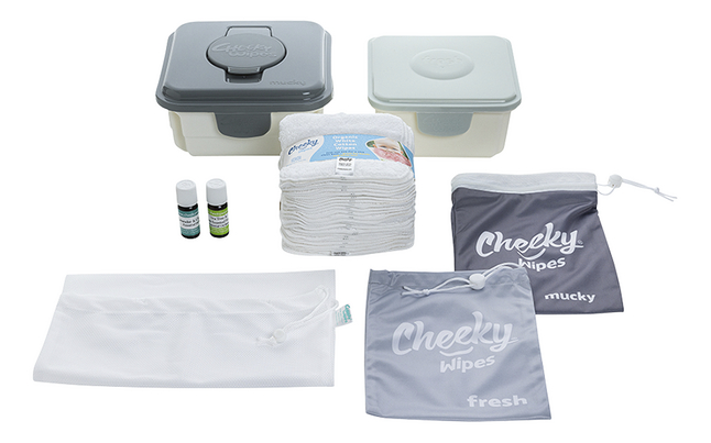 Cheeky Wipes Wasbare billendoekjes All-in-one Premium Kit wit