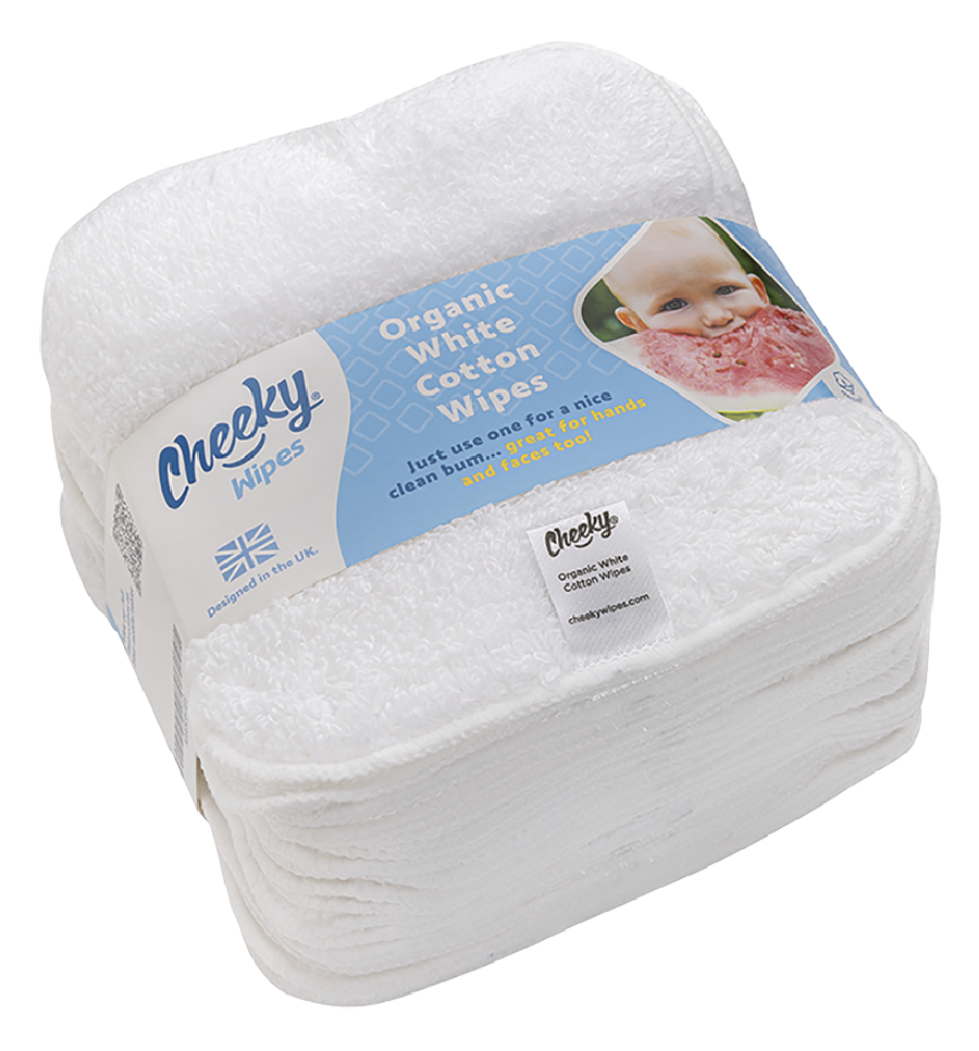 Cheeky Wipes Lingettes lavables Terry blanc - 25 pièces