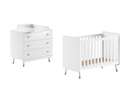 Jaxx Chambre de bébé 2 pièces (lit + commode) Billy blanc