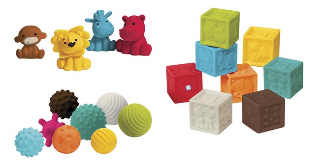 Infantino Set de jeu Sensory Balls, Blocks & Buddies - 20 pièces
