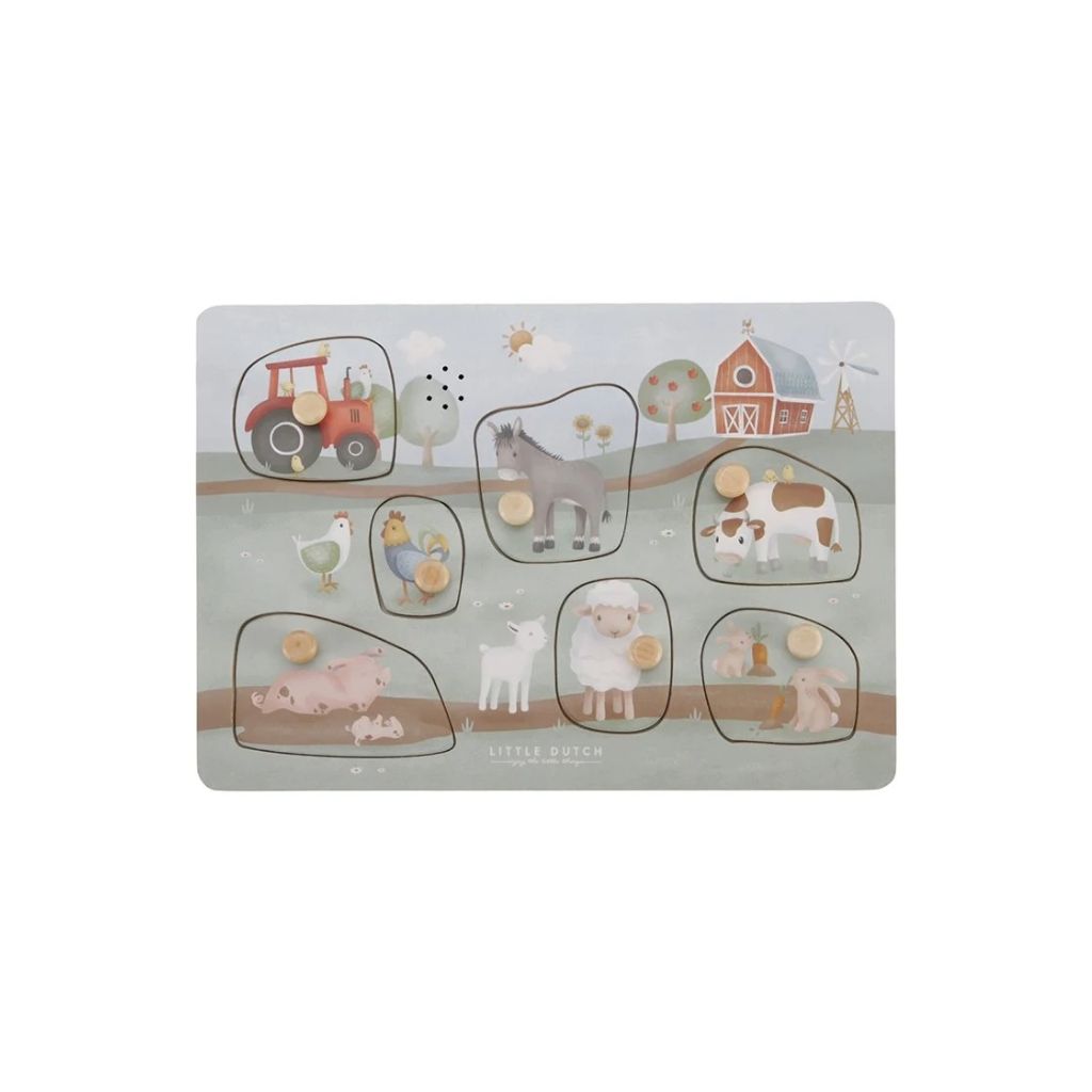 Little Dutch Houten puzzel met geluid Little Farm