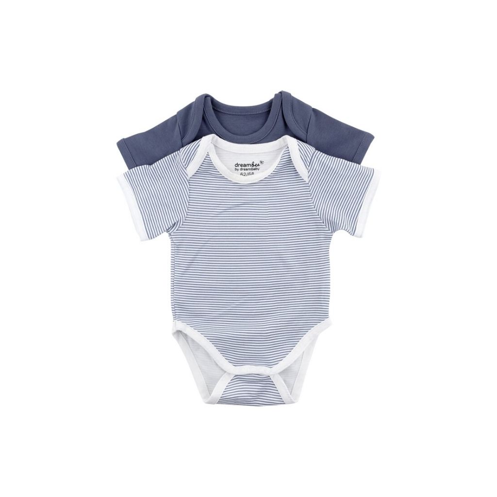 Dreambee Body à manches courtes Essentials ligné bleu - 2 pièces