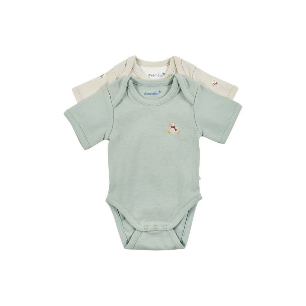 Dreambee Body met korte mouwen Jules & Odette Tractors/zachtgroen - 2 stuks