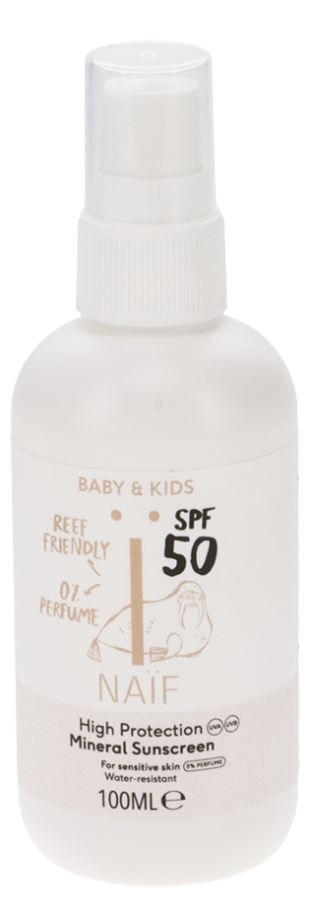 Naïf Spray de protection solaire SPF50 Baby & Kids 0 % parfum 100 ml