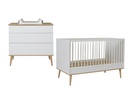 Quax 2-delige babykamer (bed L 120 x B 60 cm + commode) Flow White