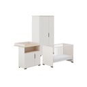 Yuny Chambre de bébé 3 pièces (lit L 120 x Lg 60 cm + commode + armoire 2 portes) Suzie 