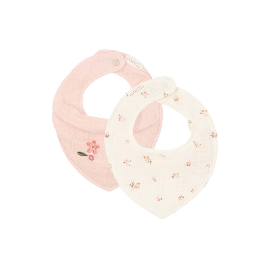 Little Dutch Bavoir bandana Fairy Blossom rose - 2 pièces