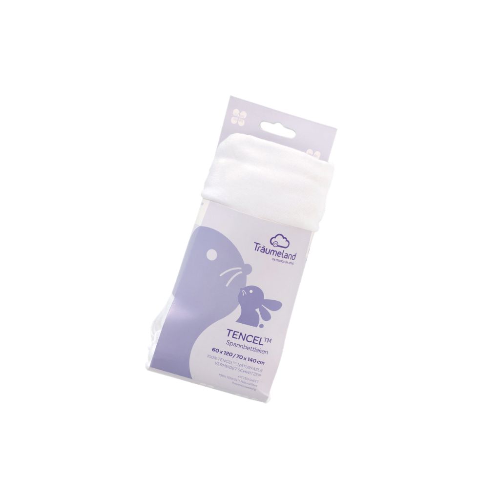 Träumeland Drap-housse Tencel™ blanc Lg 60 x L 120 cm