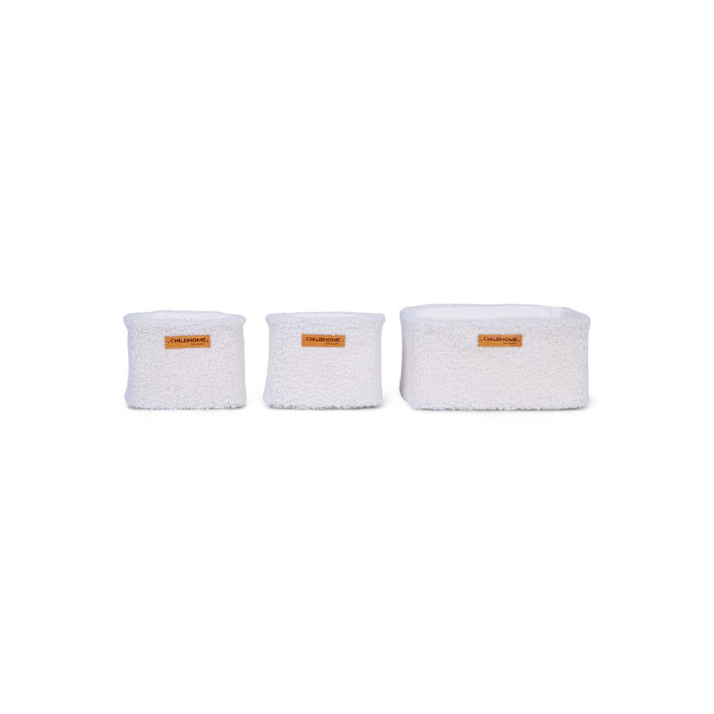 Childhome Panier de rangement Teddy Off White - 3 pièces