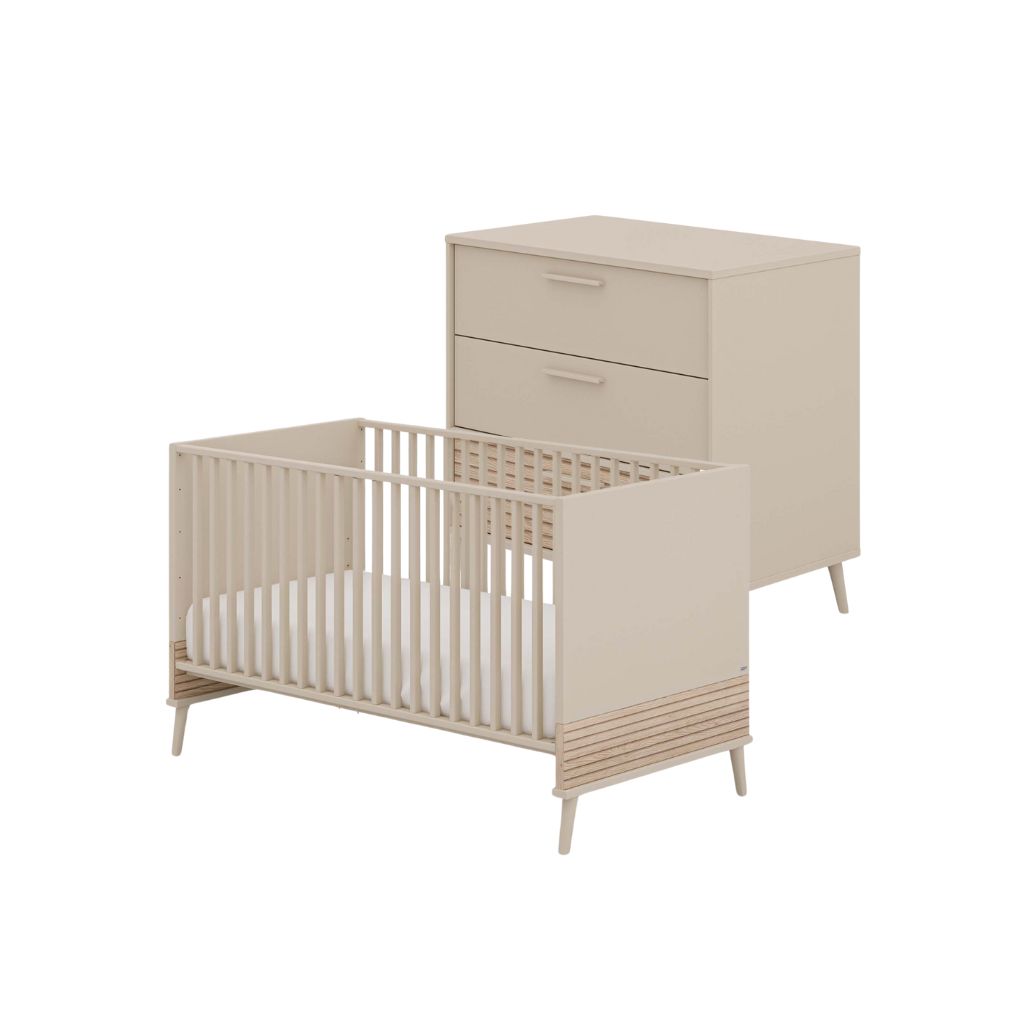 PAIDI Chambre de bébé 2 pièces Eefje (lit évolutif + commode)