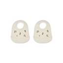 Liewood Slabbetje siliconen Tilda Peach Multi - 2 stuks