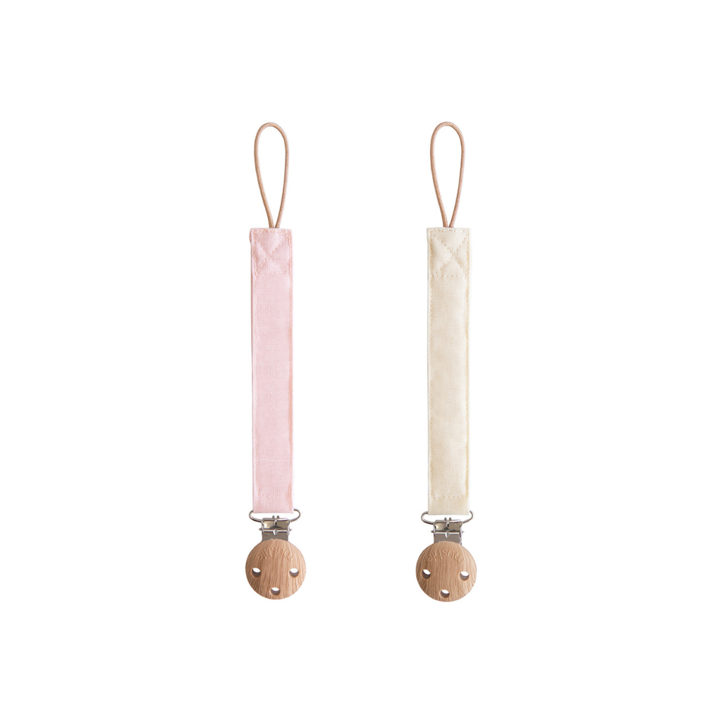 Mushie Fopspeenhouder Blush/Cream - 2 stuks                                   