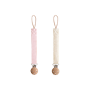 Mushie Fopspeenhouder Blush/Cream - 2 stuks                                   