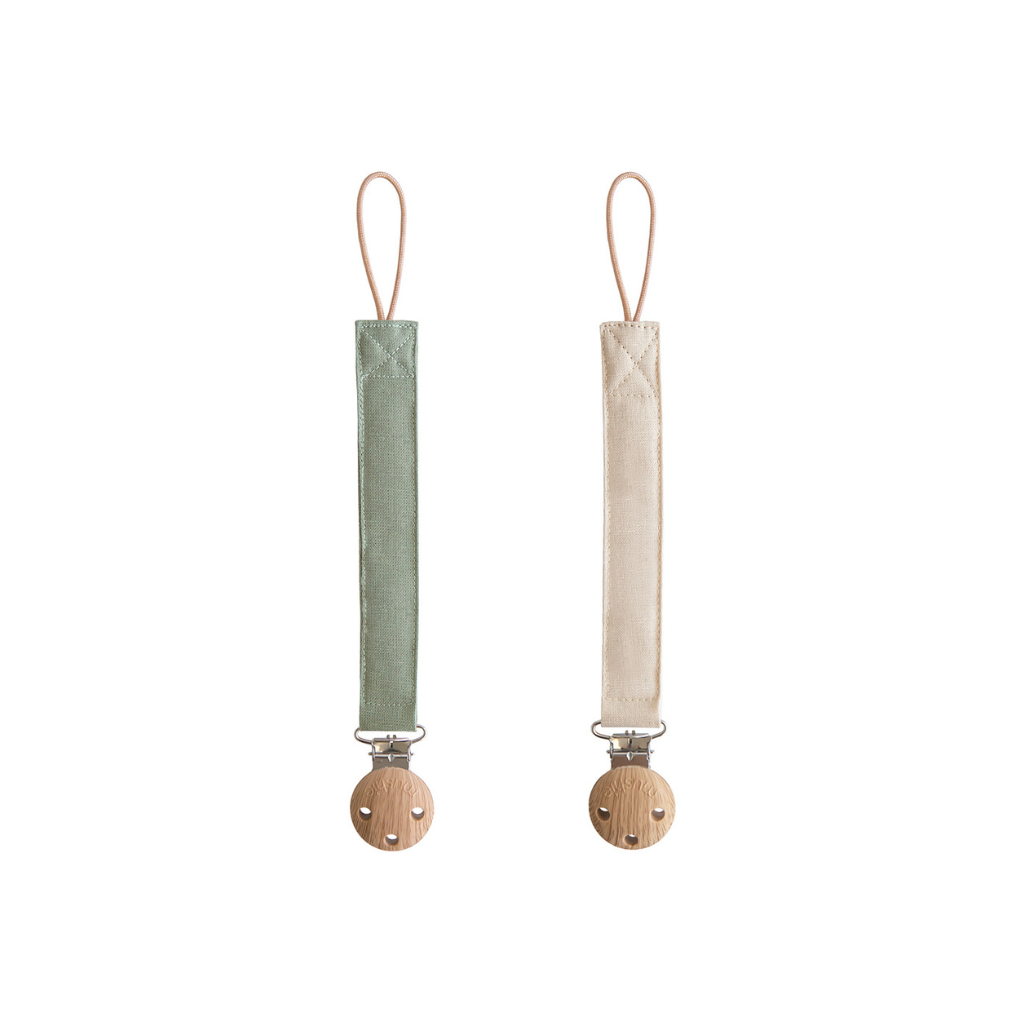 Mushie Fopspeenhouder Olive/Shifting Sand Multi - 2 stuks                      