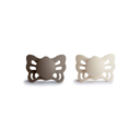 FRIGG Fopspeen + 0 maanden Butterfly silicone Portobello/Cream - 2 stuks
