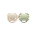 Philips AVENT Fopspeen + 0 maanden Ultra Soft beige, lichtgroen - 2 stuks