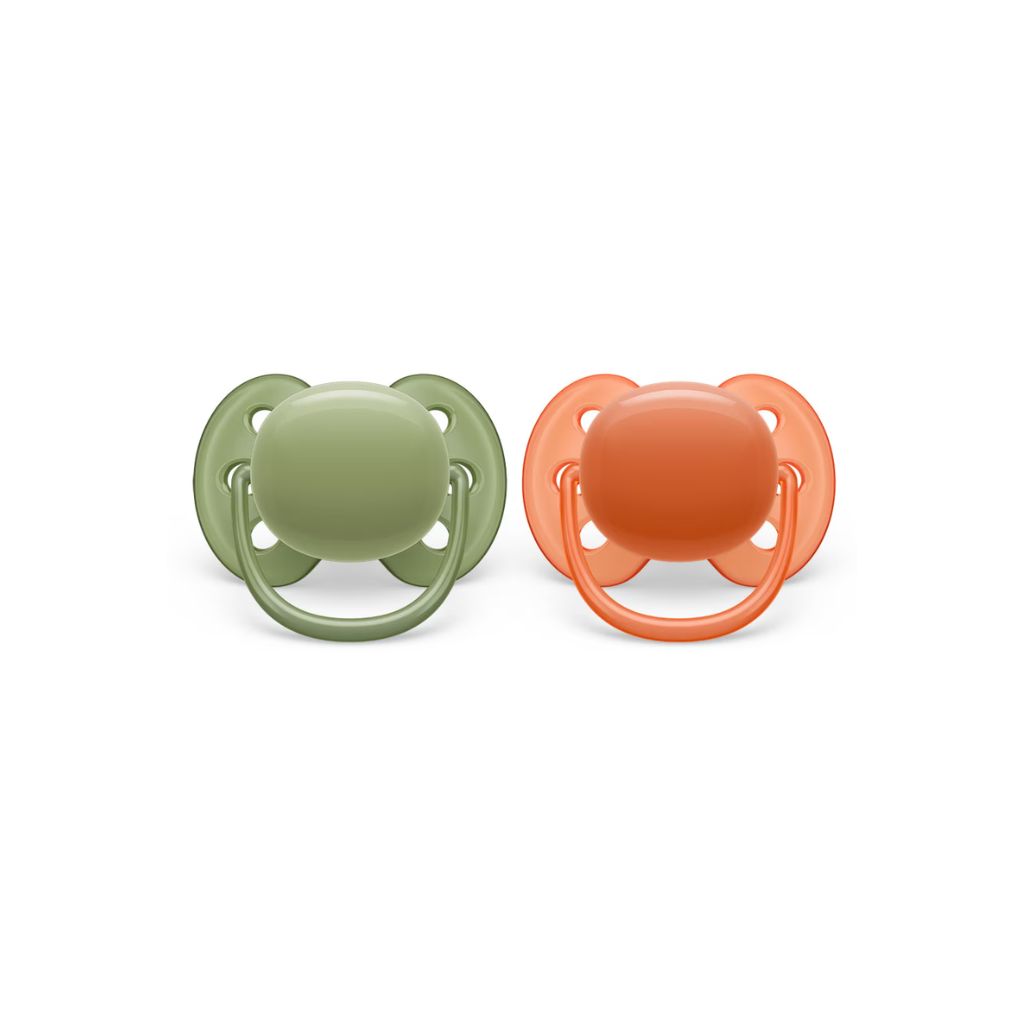 Philips AVENT Sucette + 18 mois Ultra Soft kaki, terracotta - 2 pièces