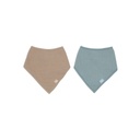 Jollein Bandana slab Sea Green/Biscuit- 2 stuks