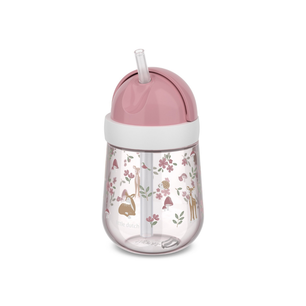 Little Dutch Gourde avec paille Mepal Mio Fairy Garden 300 ml rose